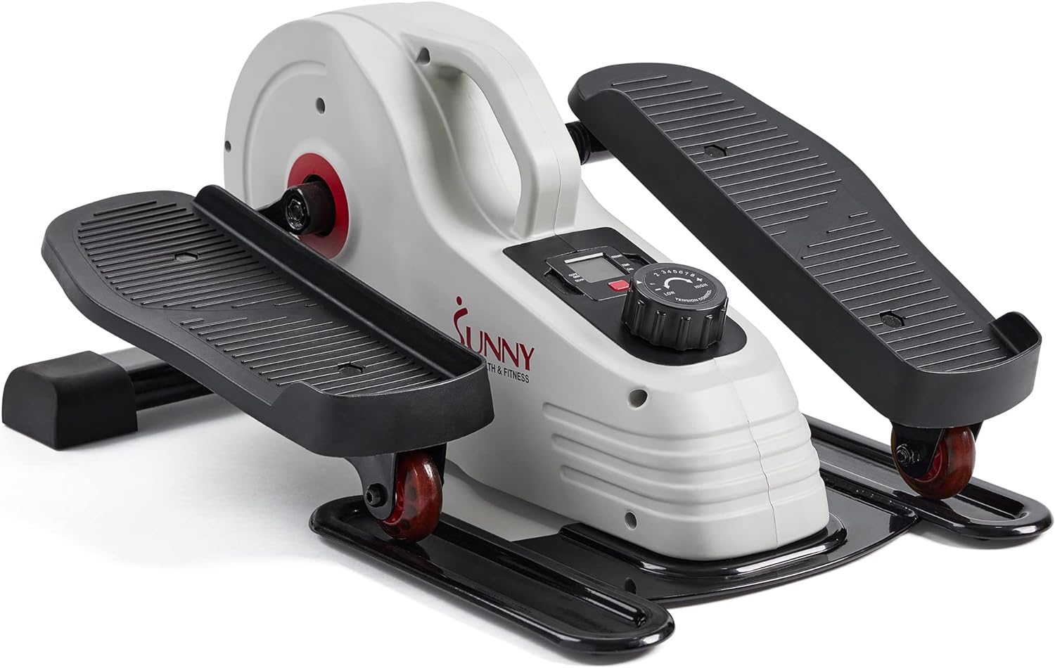 Sunny Health & Fitness Fully Assembled Magnetic Under Desk Elliptical Peddler, Portable Foot & Leg Pedal Exerciser (White\/Pink)