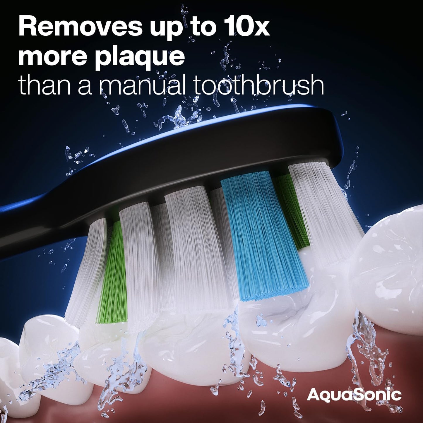 Aquasonic Clinical AQ Ultra-Whitening Smart Toothbrush with Touchscreen, Bluetooth & Brushing Coach - 2 Brush Heads & UV Sanitizing Charging Case