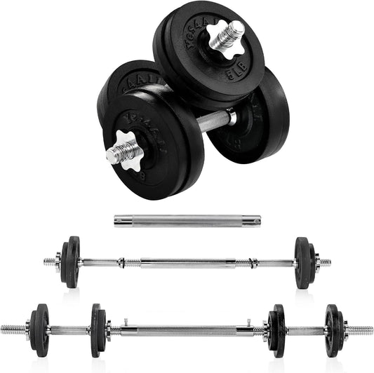 Yes4All Adjustable Dumbbell Set with Weight Plates\/Connector - Exercise & Workout Equipment - Size Options 40lbs to 200lbs