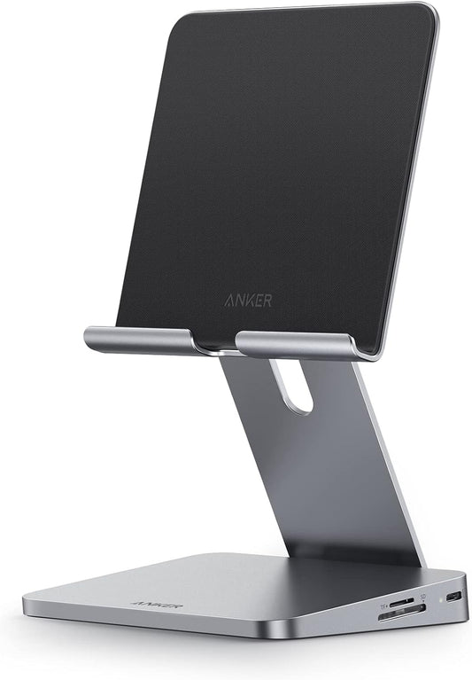 Anker , 551 USB-C Hub (8-in-1), with Foldable Tablet Stand, Dock, 4K HDMI, 2 USB-A Data Ports, for iPad Pro 5th Gen / iPad Air 5th Gen/iPad Mini 6th and Later (Silver)