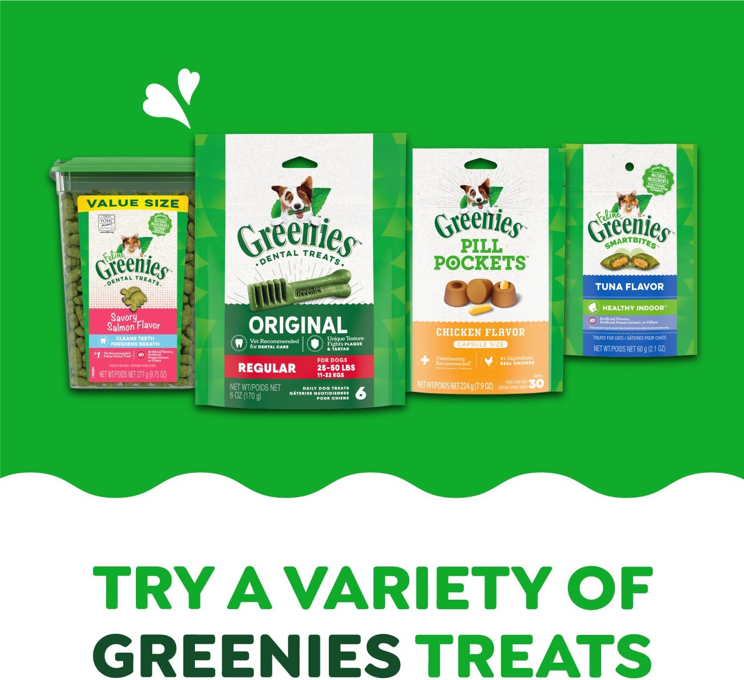 Greenies Original Teenie Natural Dental Care Dog Treats, 72 oz. Pack (260 Treats)