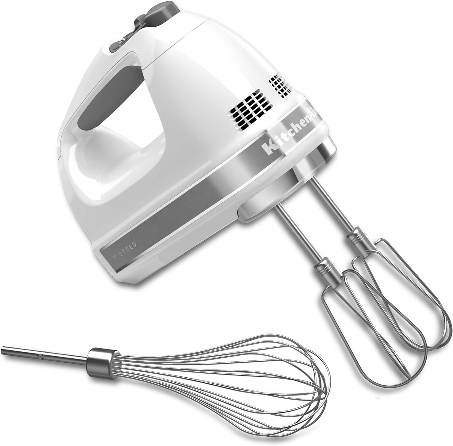 KitchenAid 7-Speed Mixer-KHM7210 Hand Mixer, White