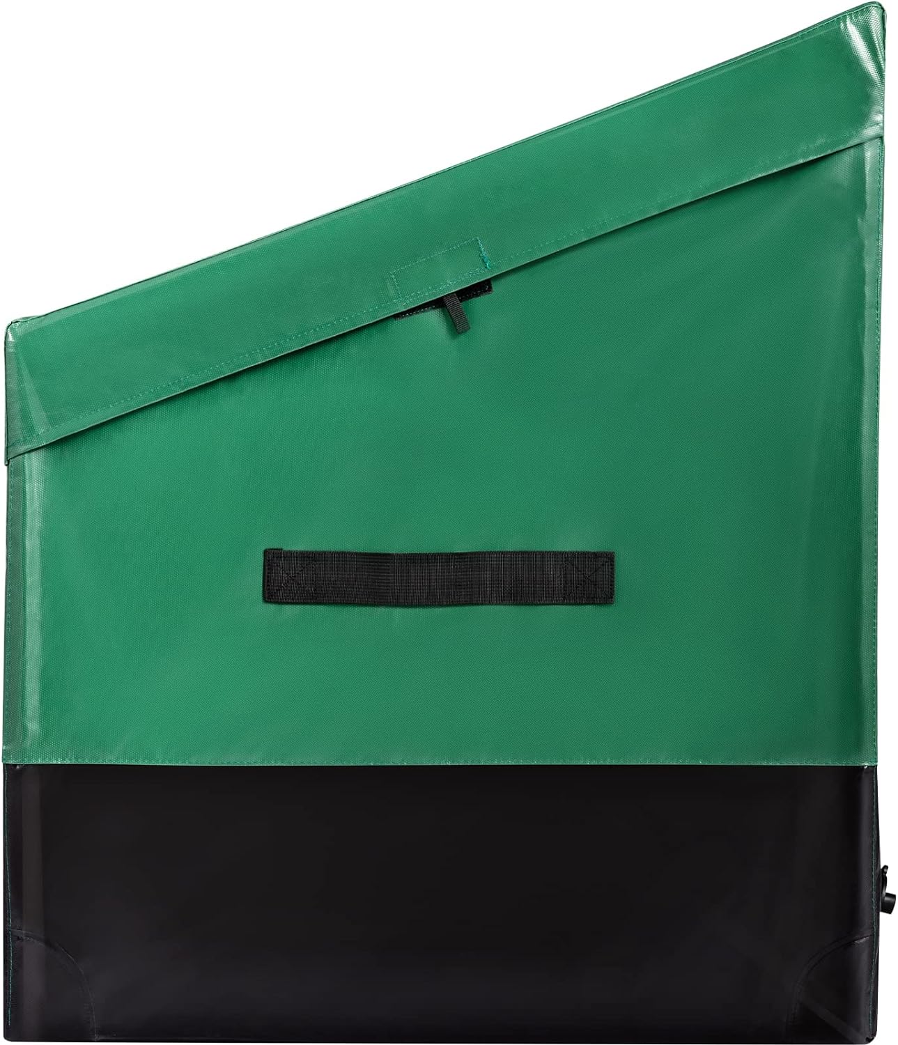 VEVOR Outdoor Storage Box, 150 Gallon Waterproof PE Tarpaulin Deck Box w\/Galvanized Frame, All-Weather Protection & Portable, for Camping, Garden, Poolside, and Yard, Black & Green