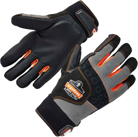 Ergodyne ProFlex 9002 Anti-Vibration Work Gloves, ANSI\/ISO Certified, Full Fingered, X-Large, Black