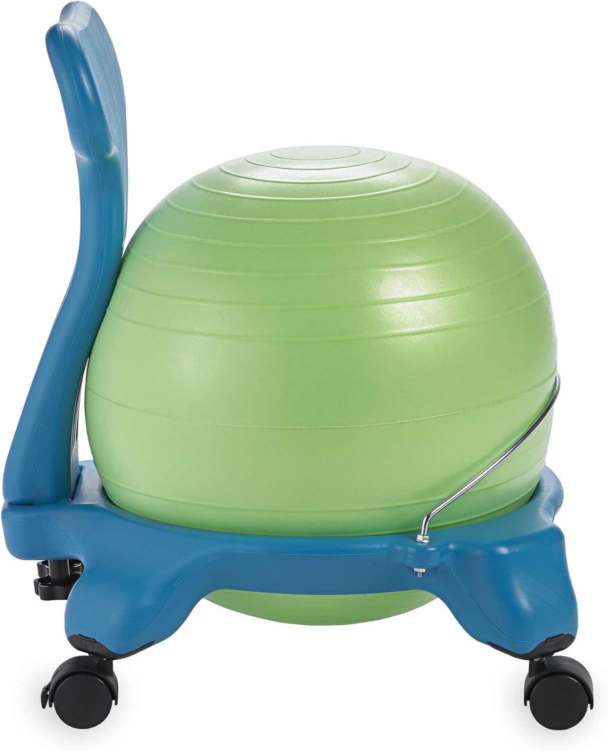 Gaiam Kids Balance Ball Chair - Classic Children's Stability Ball Chair, Alternative School Classroom Flexible Desk Seating for Active Students with Satisfaction Guarantee, Blue/Green