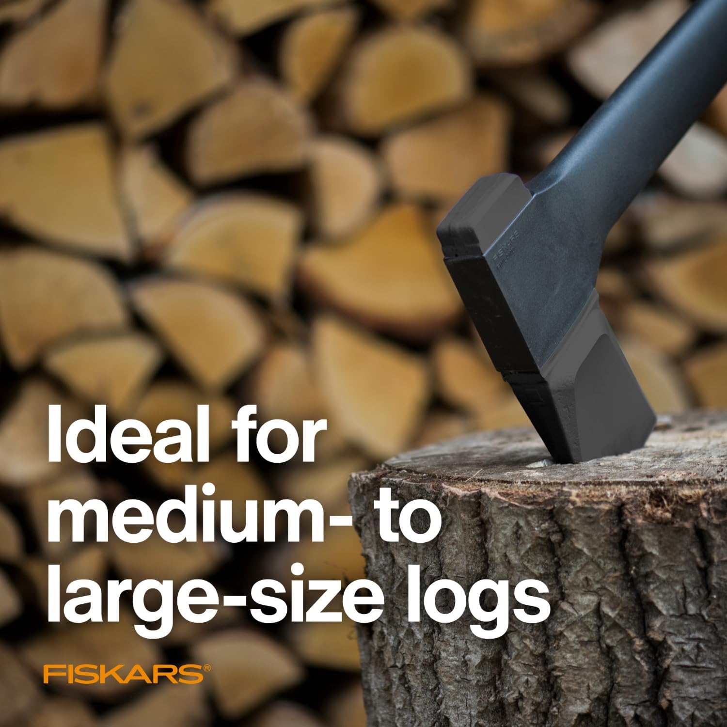 Fiskars Super Splitting Axe (36') - Wood Splitter for Medium to Large Size Logs with 36' FiberComp Handle - Black