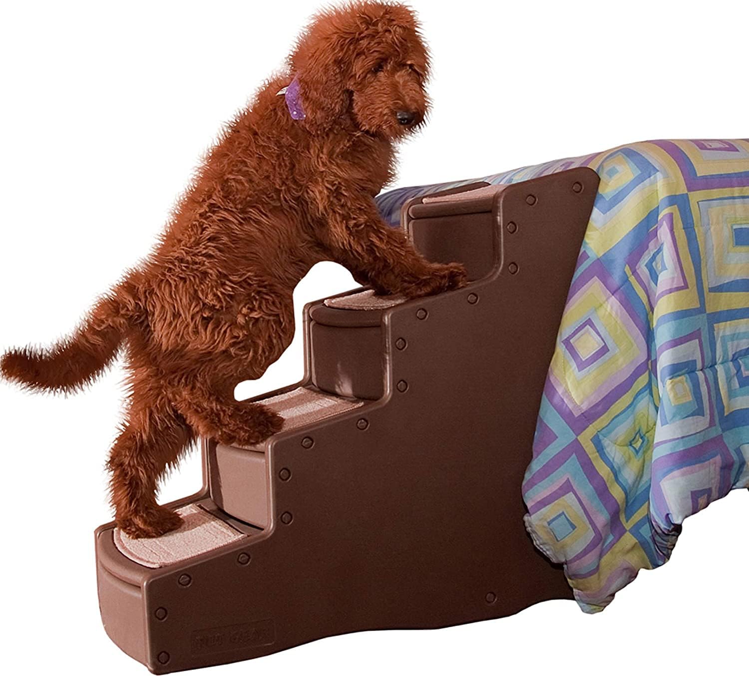 Pet Gear Easy Step IV Pet Stairs, 4 Step for Cats\/Dogs, Removable Washable Carpet Treads, for Pets Up to 150lbs, No Tools Required, Available in 4 Colors