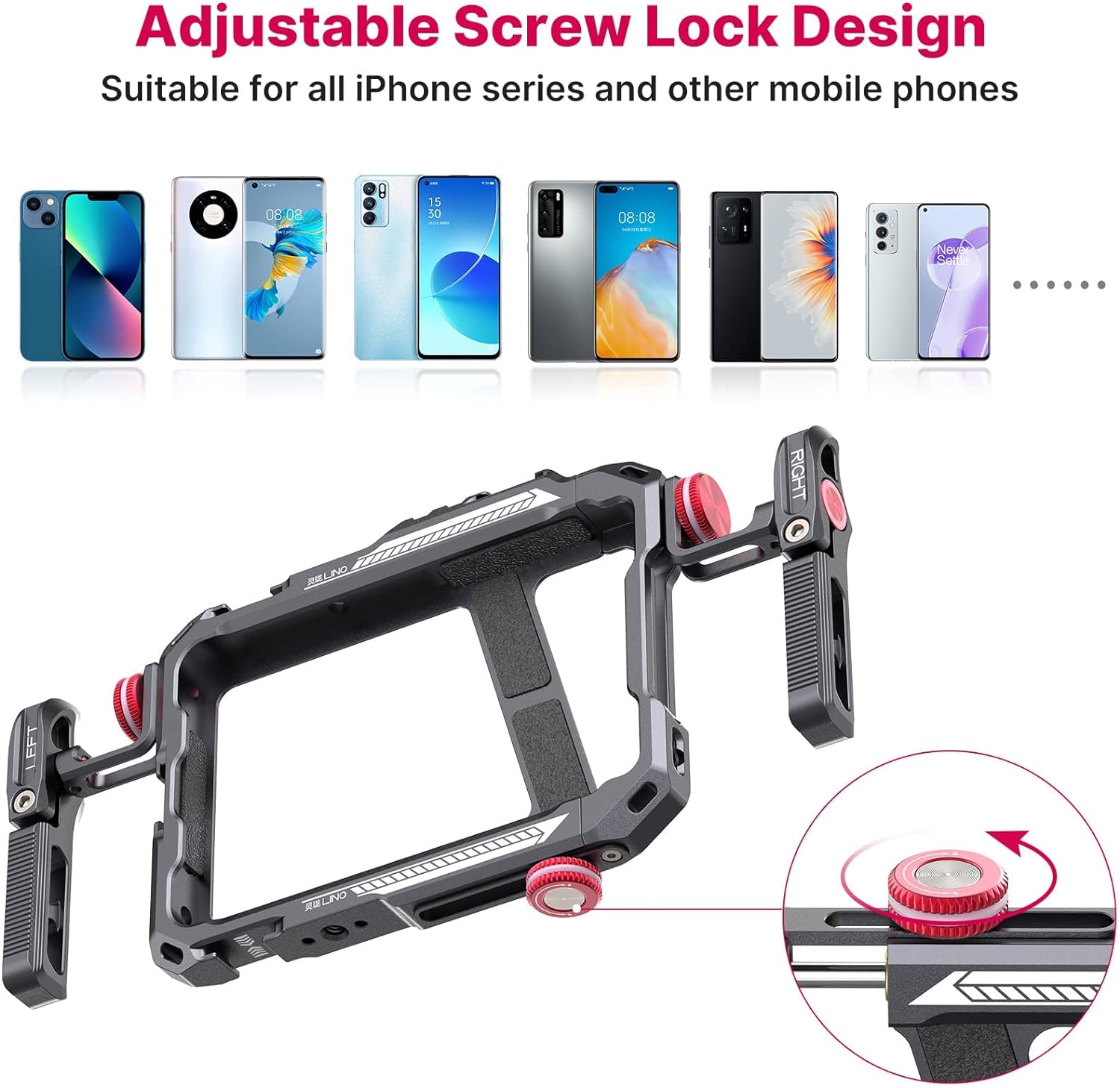 ULANZI Smartphone Video Rig with Handle, LINO Filmmaking Case Aluminum Alloy Phone Video Stabilizer Grip Tripod Mount for Video Maker Videographer with Cold Shoe for iPhone 13 Mini Pro Max 8 Plus