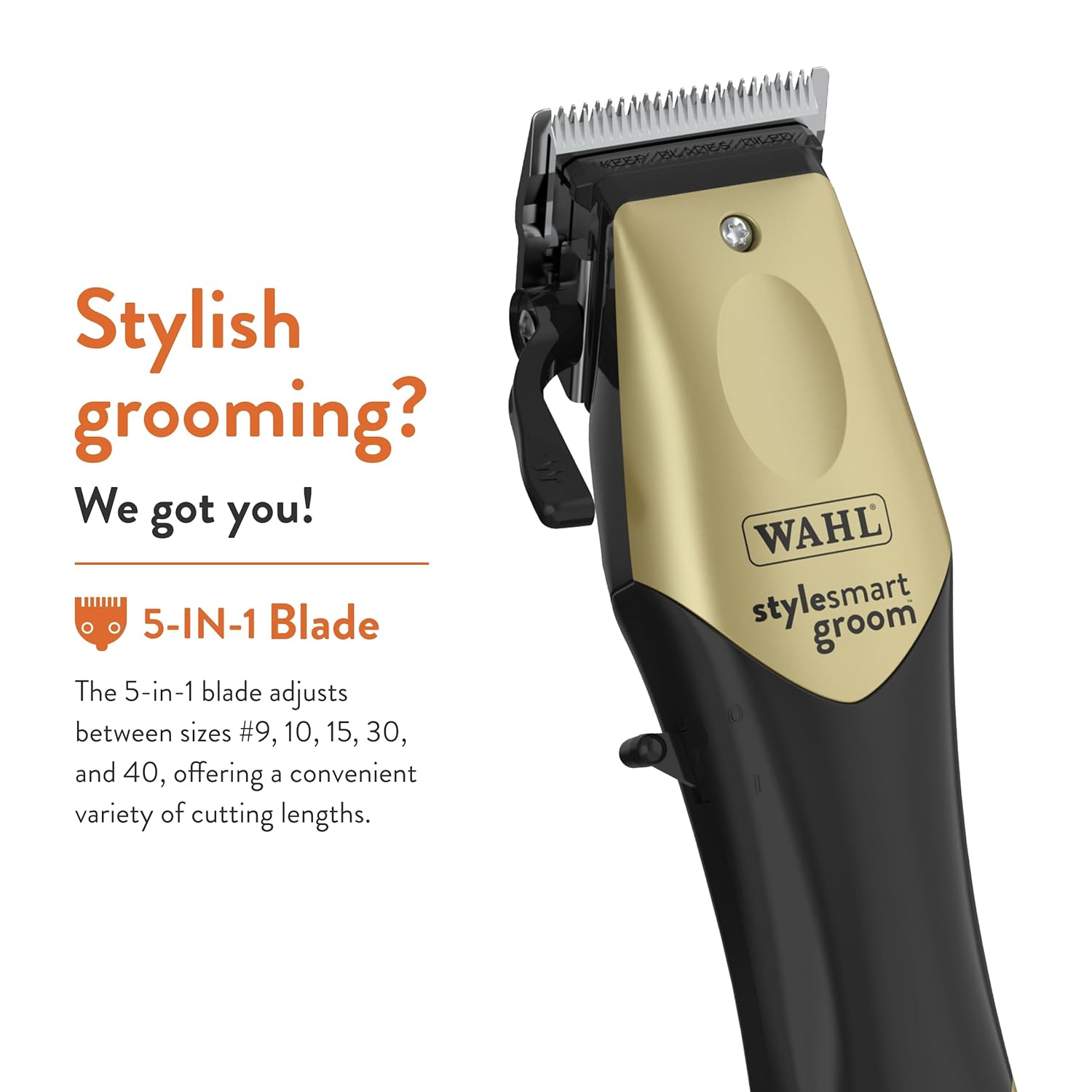 WAHL Professional Animal StyleSmart Cordless Clipper Kit for Pet, Dog & Cat Grooming (#70007) - Dog, Cat & Horse Grooming Supplies - Pet Hair Trimmer - with Guide Combs & Blade - Gold