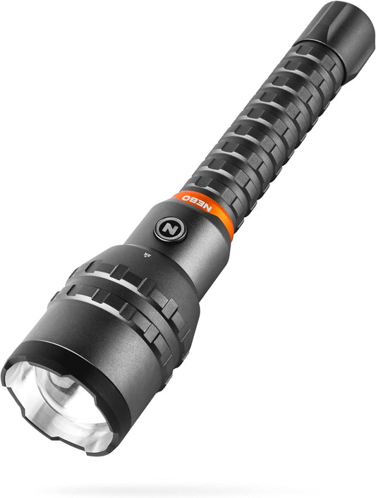 NEBO 12000 Rechargeable Flashlight with 2x Zoom, 5 Light Modes, Waterproof (IP67), and Power Bank, Bright Flashlight for Everday Carry, Hunting, Camping