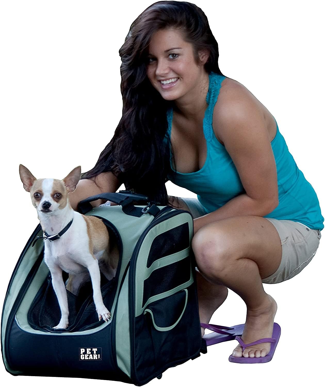 Pet Gear I-GO2 Roller Backpack, Travel Carrier, Car Seat for Cats\/Dogs, Mesh Ventilation, Included Tether, Telescoping Handle, Storage Pouch, 1 Model, Available in 5 Colors