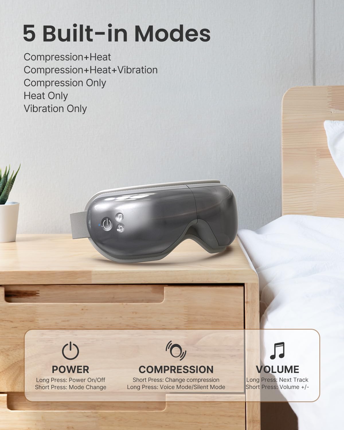 RENPHO Eyeris 1 Eye Massager with Heat, Customizable Bluetooth Music - Holistic Eye Care for Beauty Salon, Spa Relaxation, Travel\/Study\/Work\/Car\/Airplane Relaxation, Mom\/Dad\/Wife Gifts, Staff Gifts