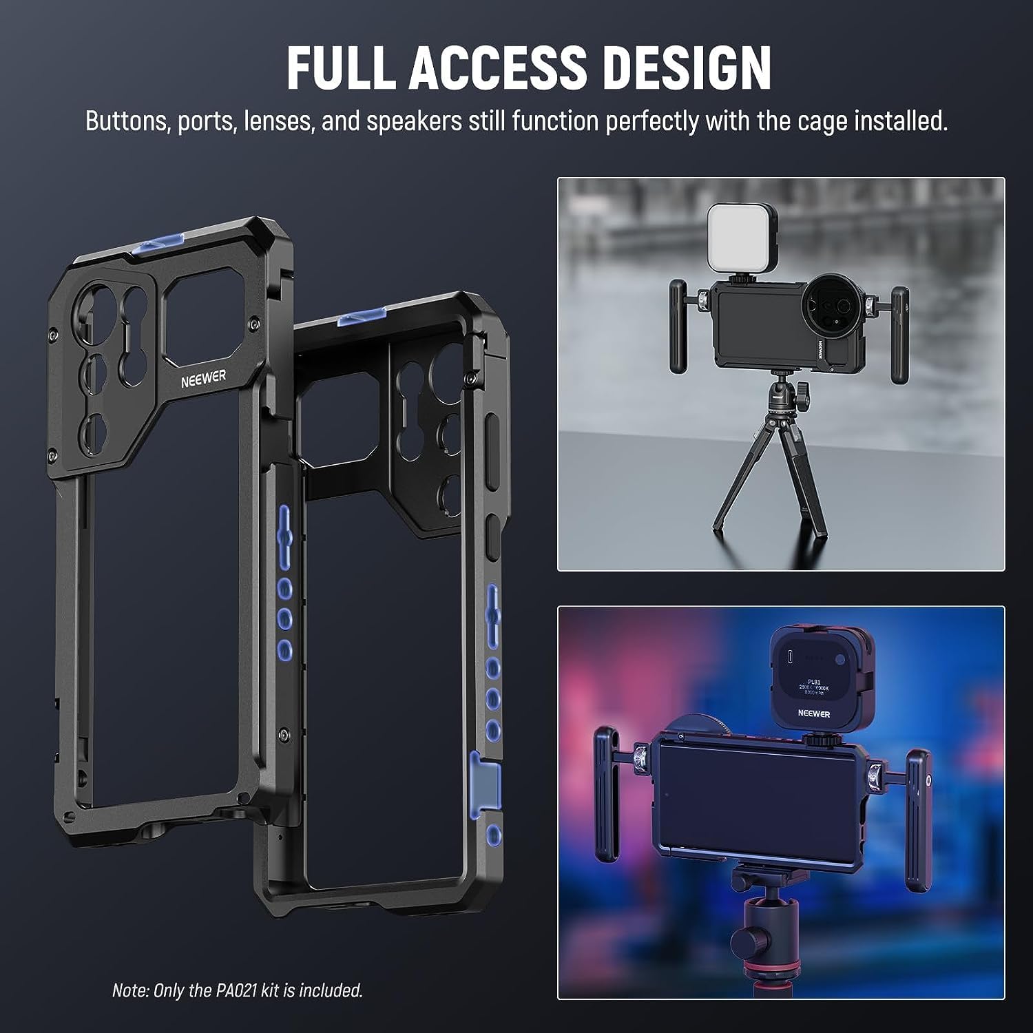 NEEWER S23 Ultra Cage Video Rig with Dual Side Handles, 67mm Lens Filter Thread Adapter, All Metal Mobile Phone Stabilizer for Filmmaking Video Recording Compatible with Samsung S23 Ultra, PA021