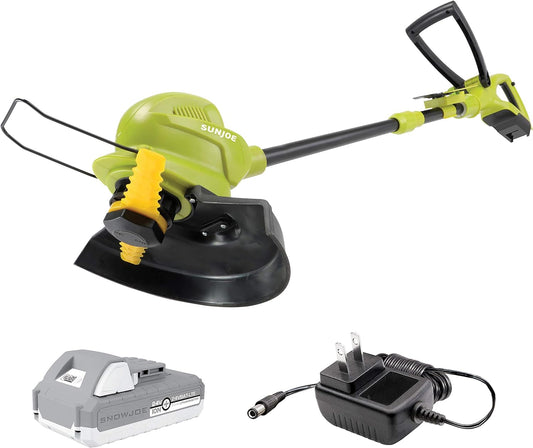Sun Joe 24V-SB10-LTE 24-Volt IONMAX 10-in. Cordless SharperBlade Stringless Lawn Trimmer, Kit (w\/2.0-Ah Battery + Quick Charger)