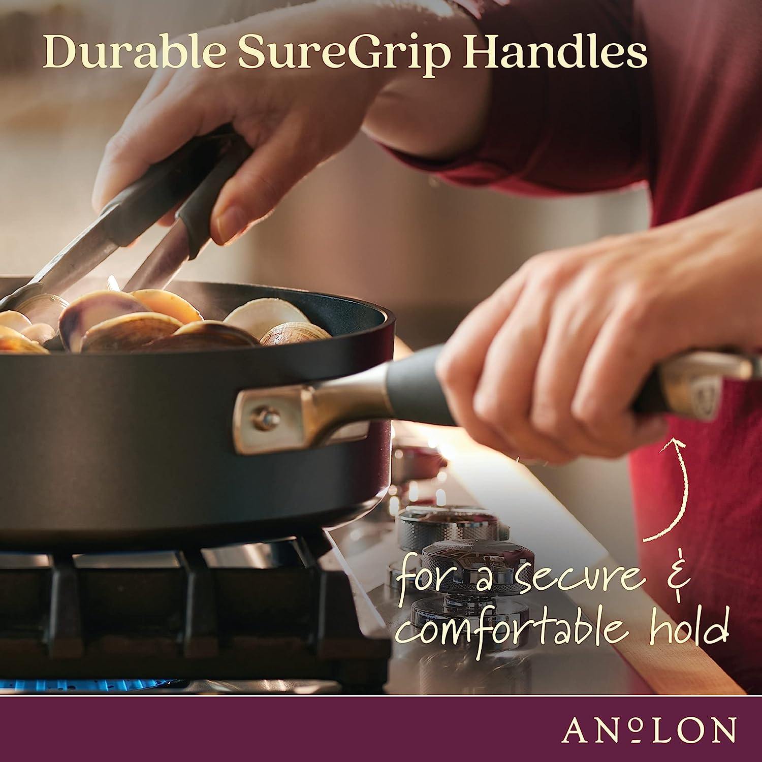 Anolon Advanced Home Hard-Anodized Nonstick Open Stock Cookware (10 Qt Stock Pot, Moonstone)
