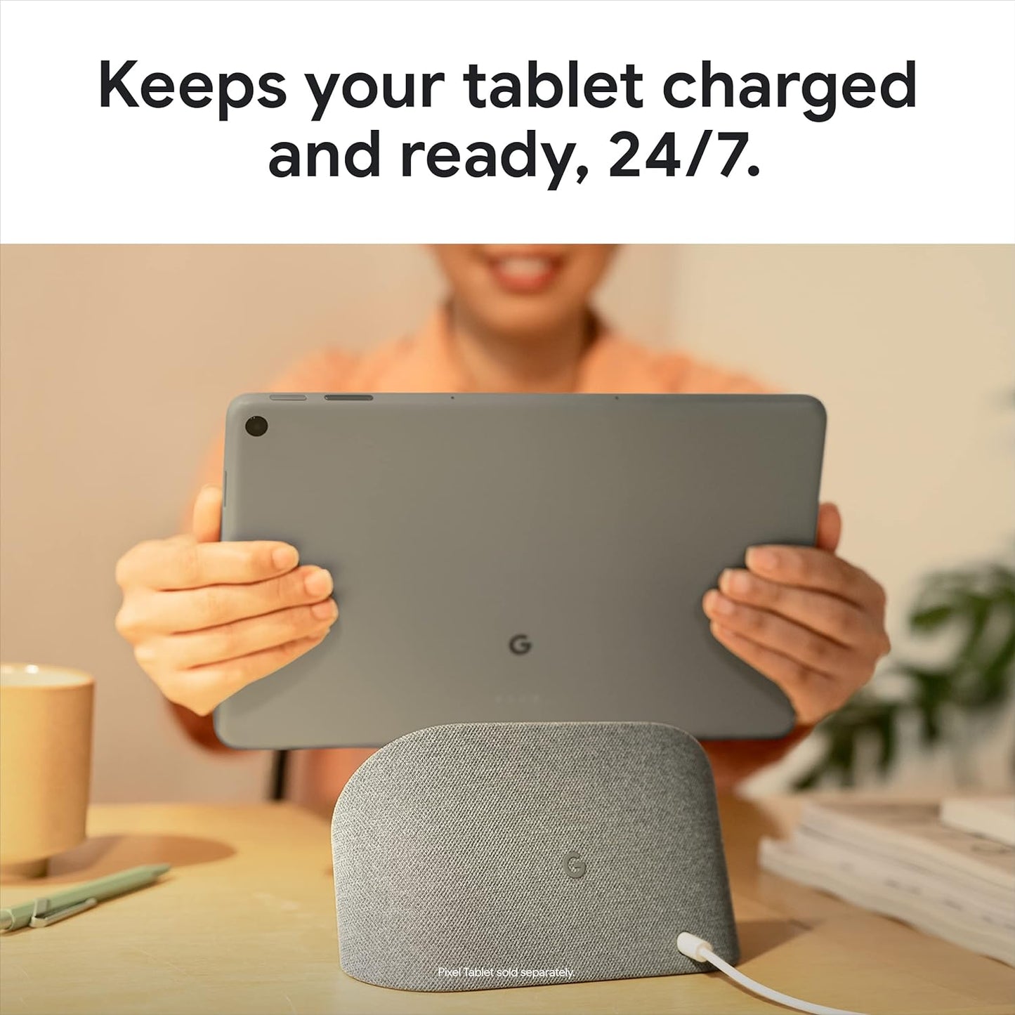 Google Pixel Tablet Charging Speaker Dock - Android Tablet Dock with Full-Range Speaker - Porcelain
