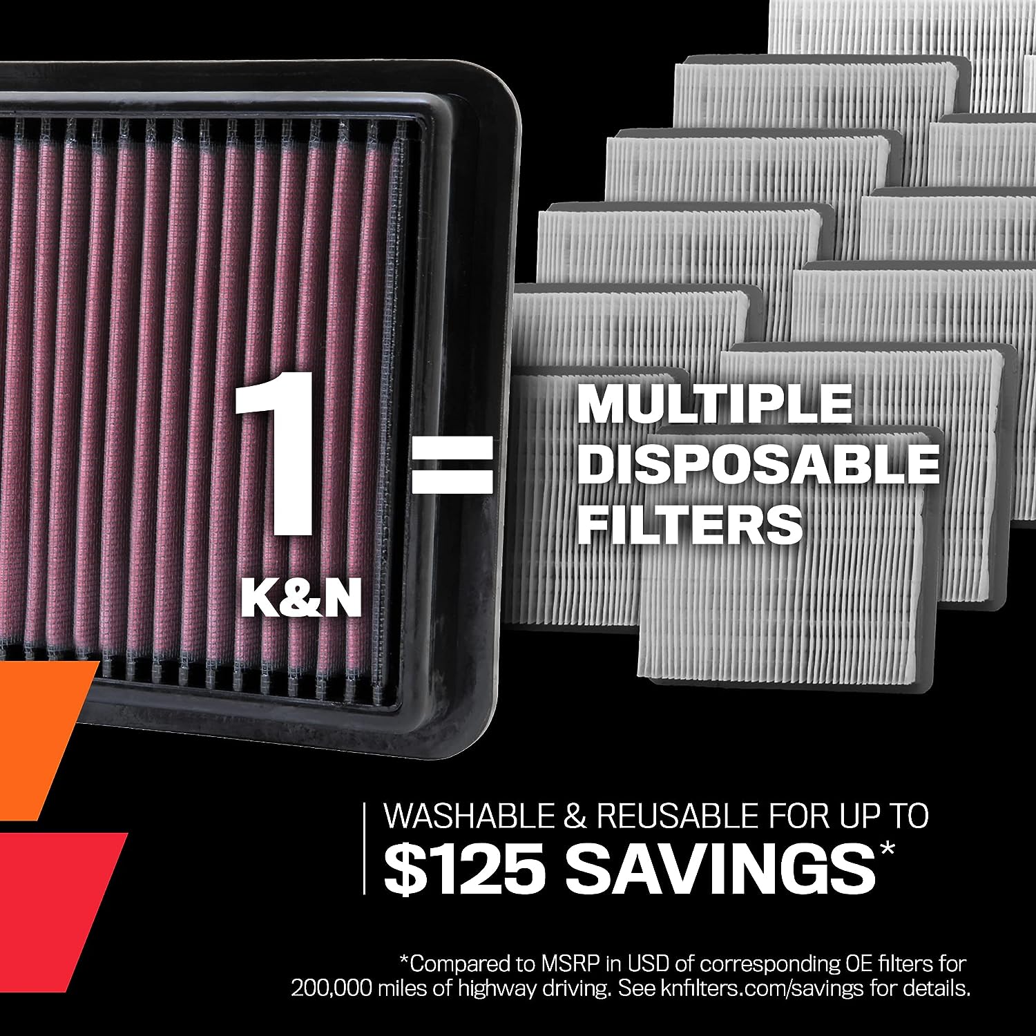 K&N Engine Air Filter: Increase Power & Acceleration, Washable, Premium, Replacement Car Air Filter: Compatible with 2011-2019 Chrysler\/Dodge V6\/V8 (Charger, Challenger, 300), 33-2460