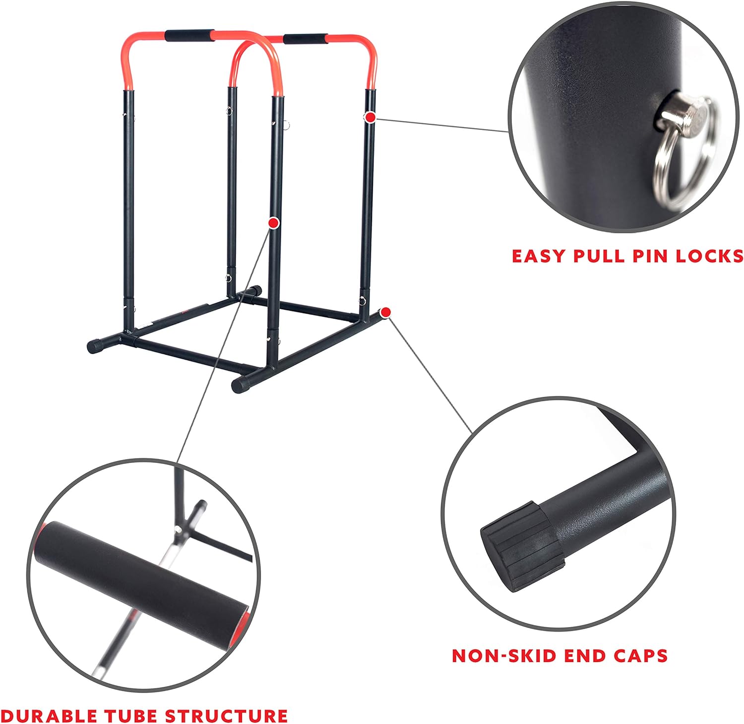 Sunny Health & Fitness Adjustable Multi-Use Dip Station Bar