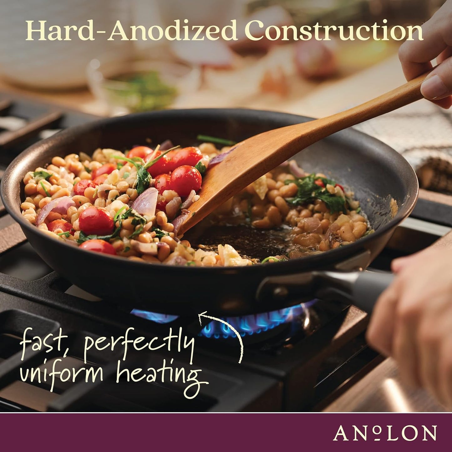 Anolon Advanced Home Hard-Anodized Nonstick Open Stock Cookware (10 Qt Stock Pot, Moonstone)