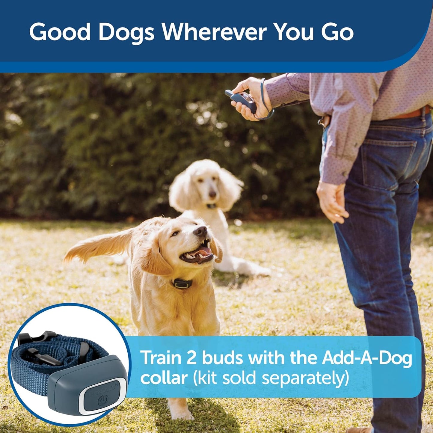 PetSafe Add-A-Dog Remote Training Collar \u2013 Perfect for Small, Medium and Large Dogs \u2013 Choose from Tone, Vibration, or 15 Levels of Static Stimulation \u2013 Waterproof and Durable \u2013 Rechargeable,Navy