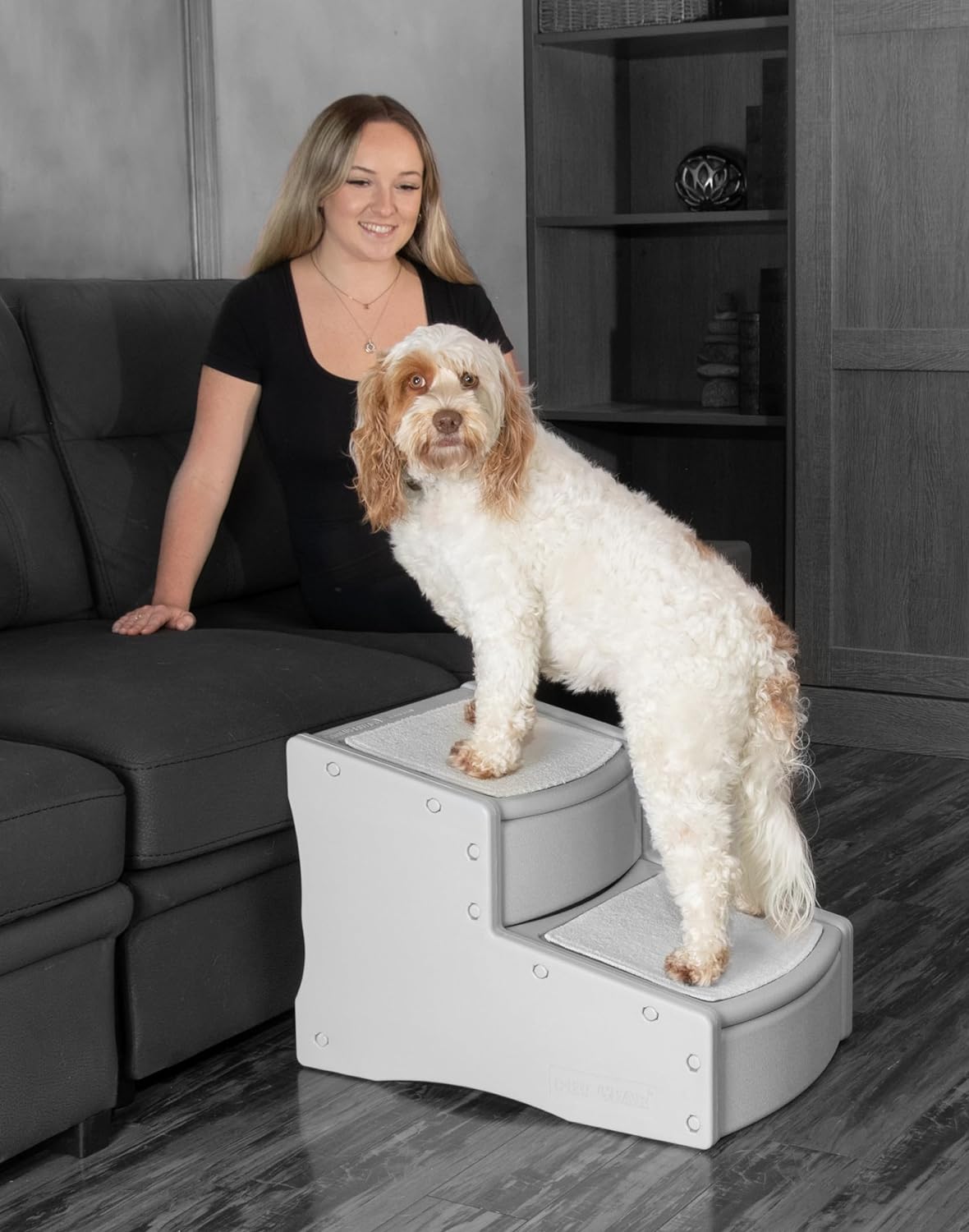 Pet Gear Easy Step II Extra Wide Pet Stairs, 2 Step for Dogs\/Cats up to 200 pounds, Removable\/Washable Carpet, Easy Assembly (No Tools Required), 3 Colors