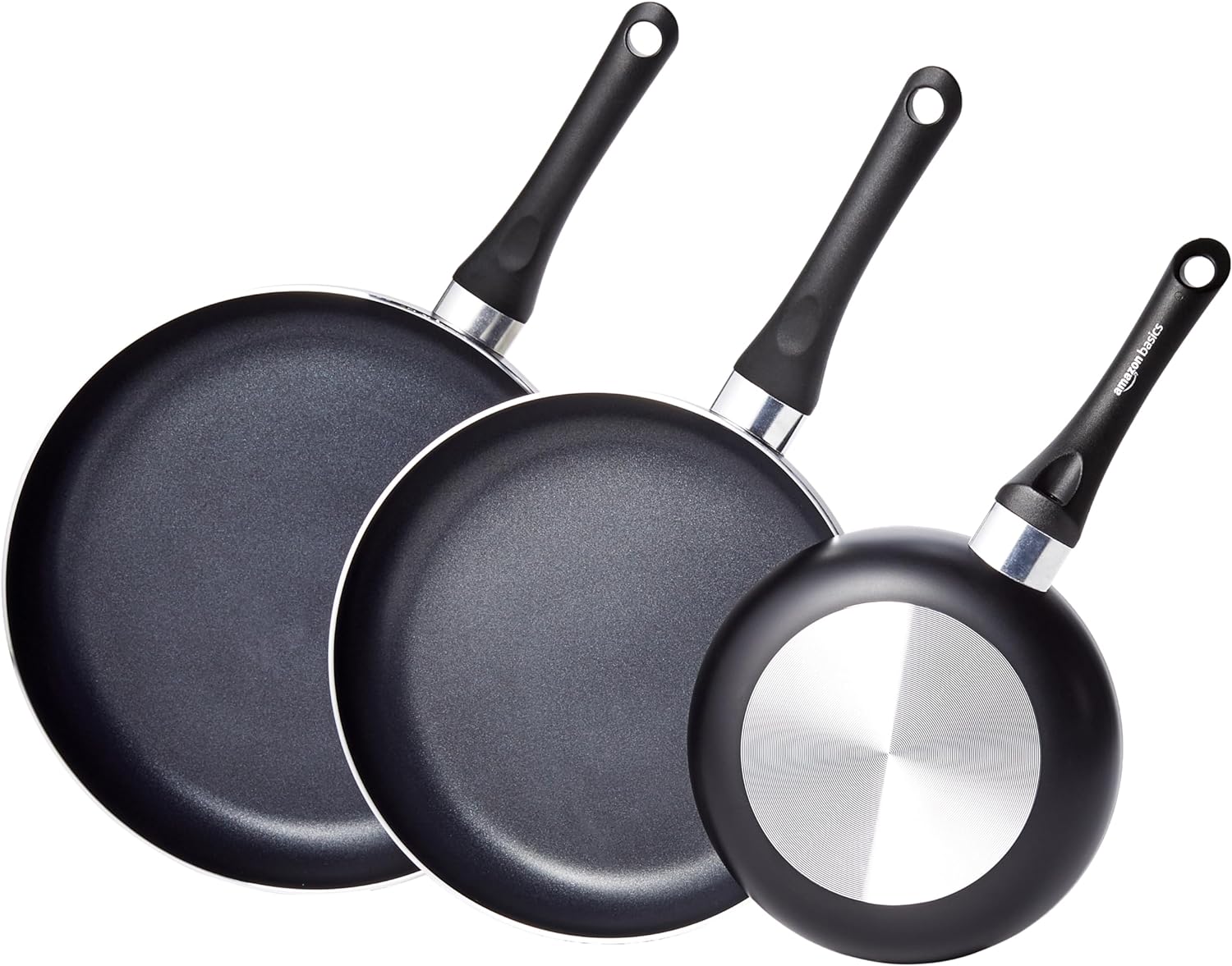 Amazon Basics Non-Stick Cookware 8-Piece Set, Pots and Pans, Black