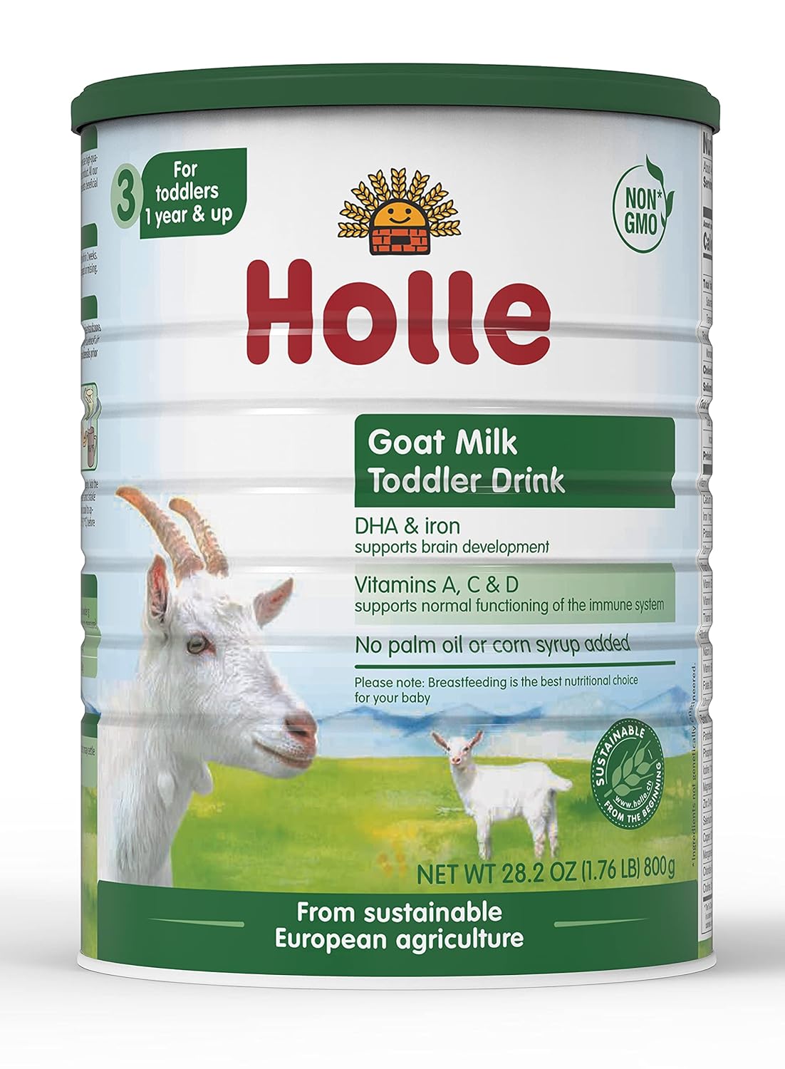 Holle - Goat Milk Toddler Formula - Easy to digest - Non-GMO with DHA for Healthy Brain Development - 1 Year & Up