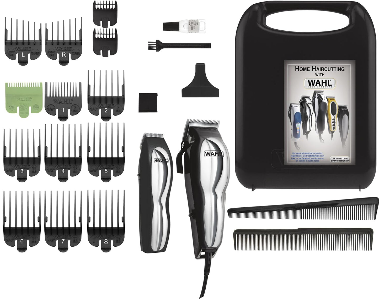 WAHL 79520-340 Chrome Pro 22 Piece Complete Haircutting Kit