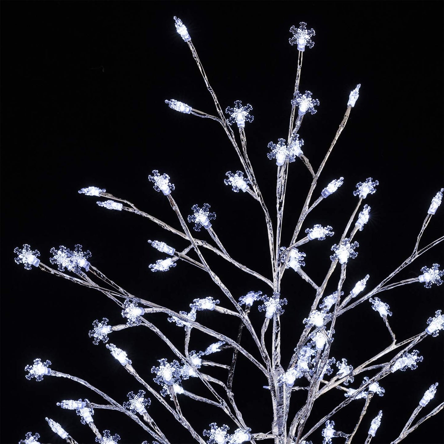 Alpine Corporation 58" H Indoor/Outdoor Frosty Christmas Snowflake Tree with LED Lights