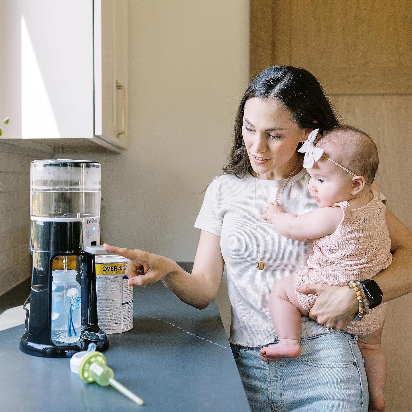 Dr. Brown's Insta-Prep Warm Water Dispenser to Instantly Prepare Baby\u2019s Formula Bottle,Large Capacity Glass Tank with 3 Temperature Settings,Black