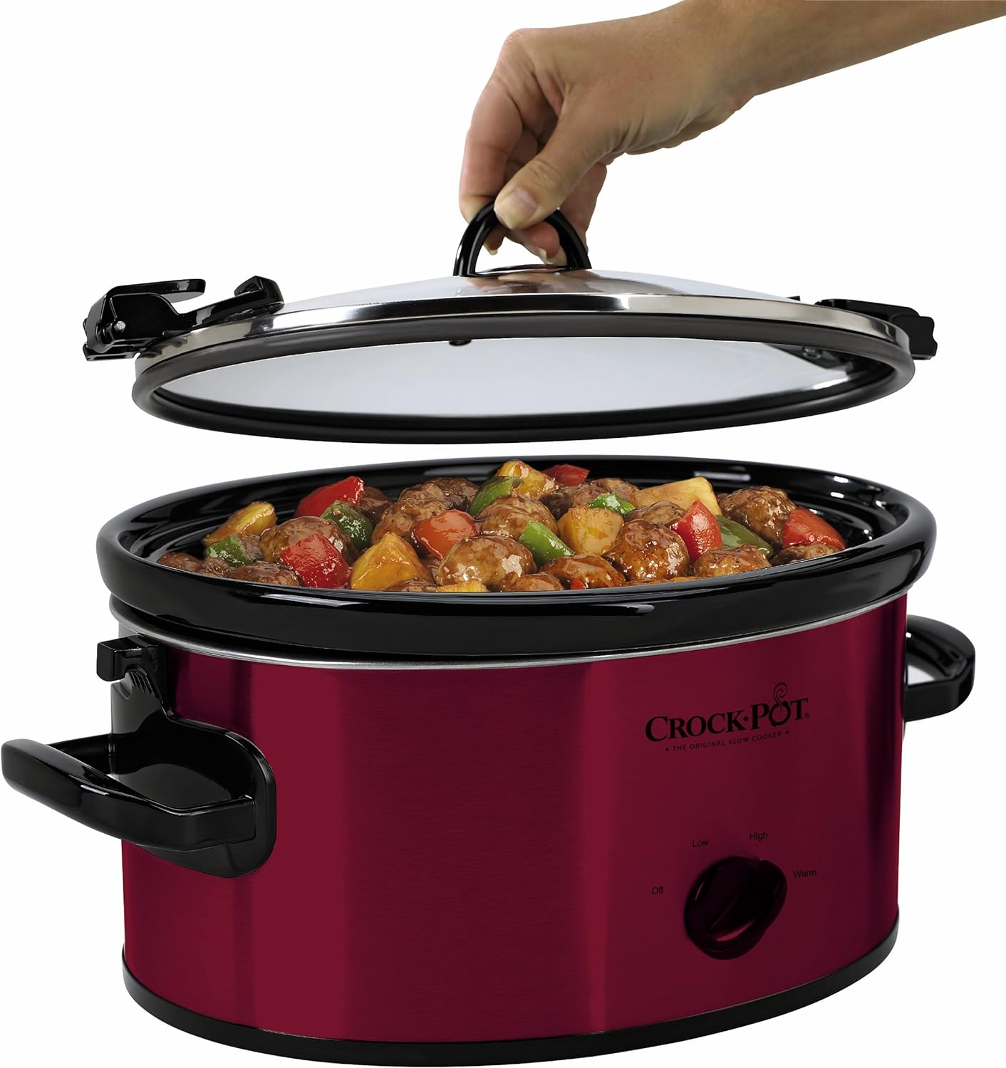 Crock-Pot 6-Quart Cook & Carry Oval Manual Portable Slow Cooker, Red - SCCPVL600-R