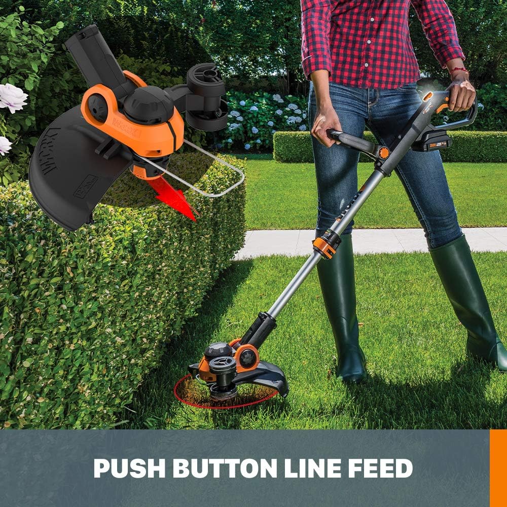 Worx String Trimmer Cordless 3.0 20V PowerShare 12" Edger & Weed Trimmer (Tool Only) WG163.9