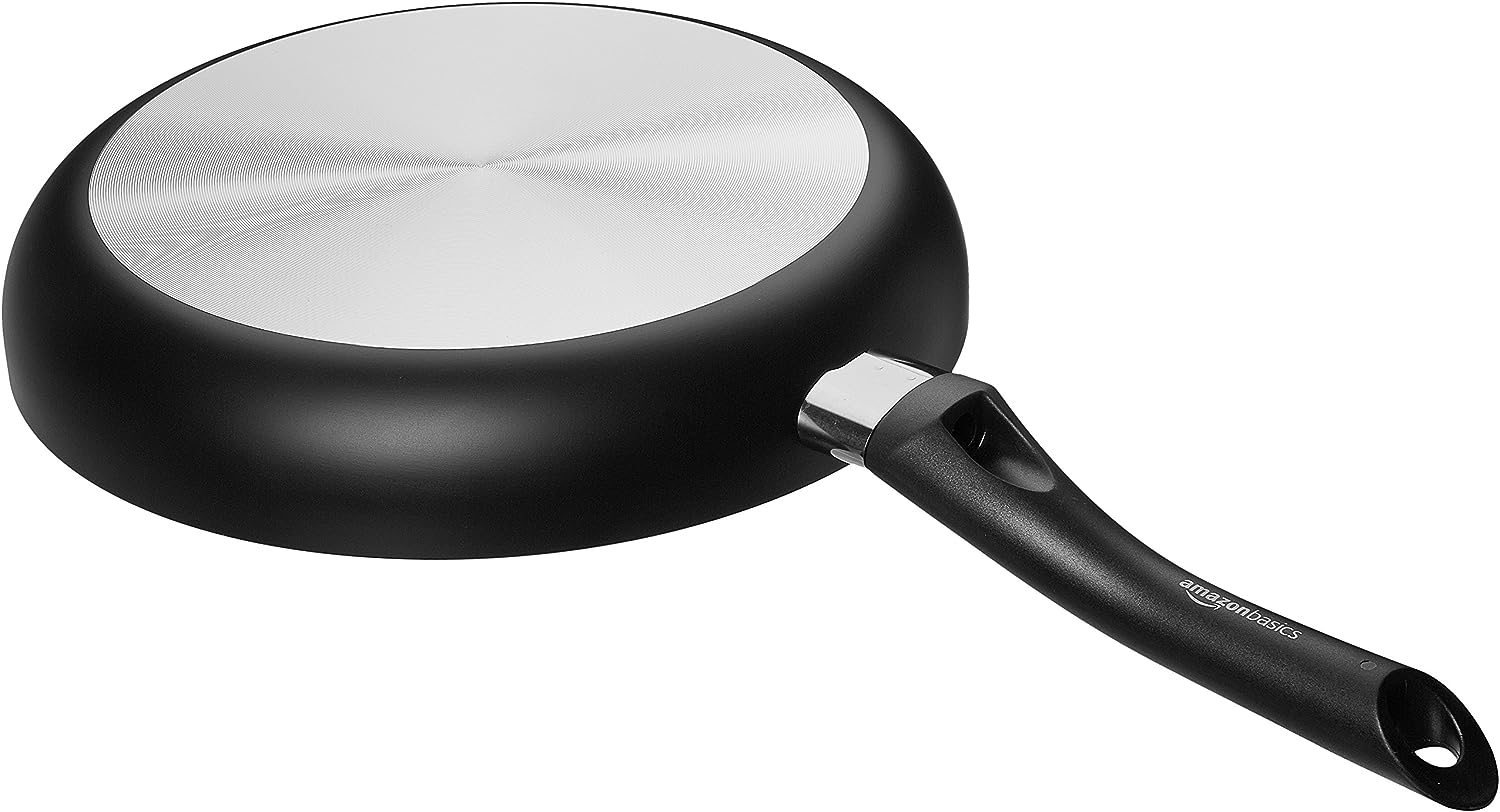 Amazon Basics Non-Stick Cookware 8-Piece Set, Pots and Pans, Black