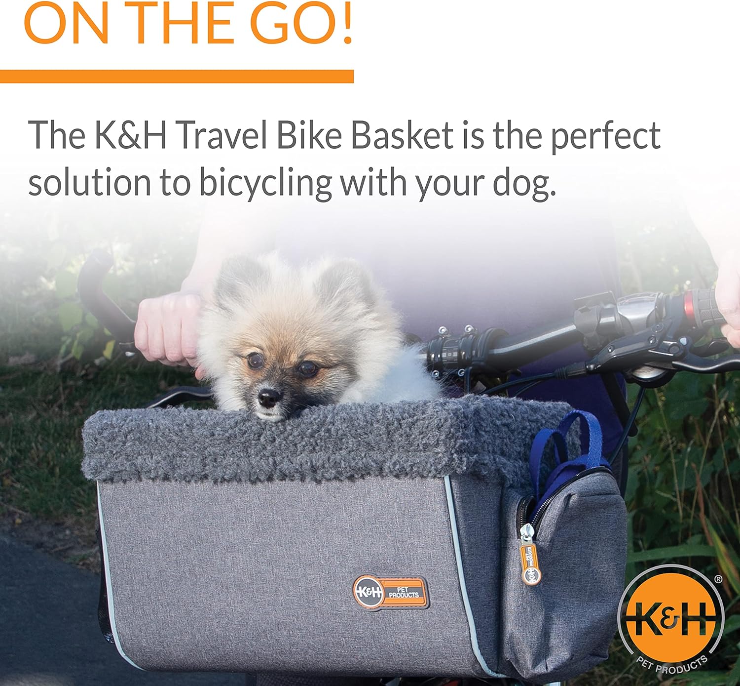 K&H Pet Products Universal Bike Pet Carrier for Travel, Cat and Dog Bicycle Baskets, Classy Gray Small 9 X 12.5 X 8 Inches