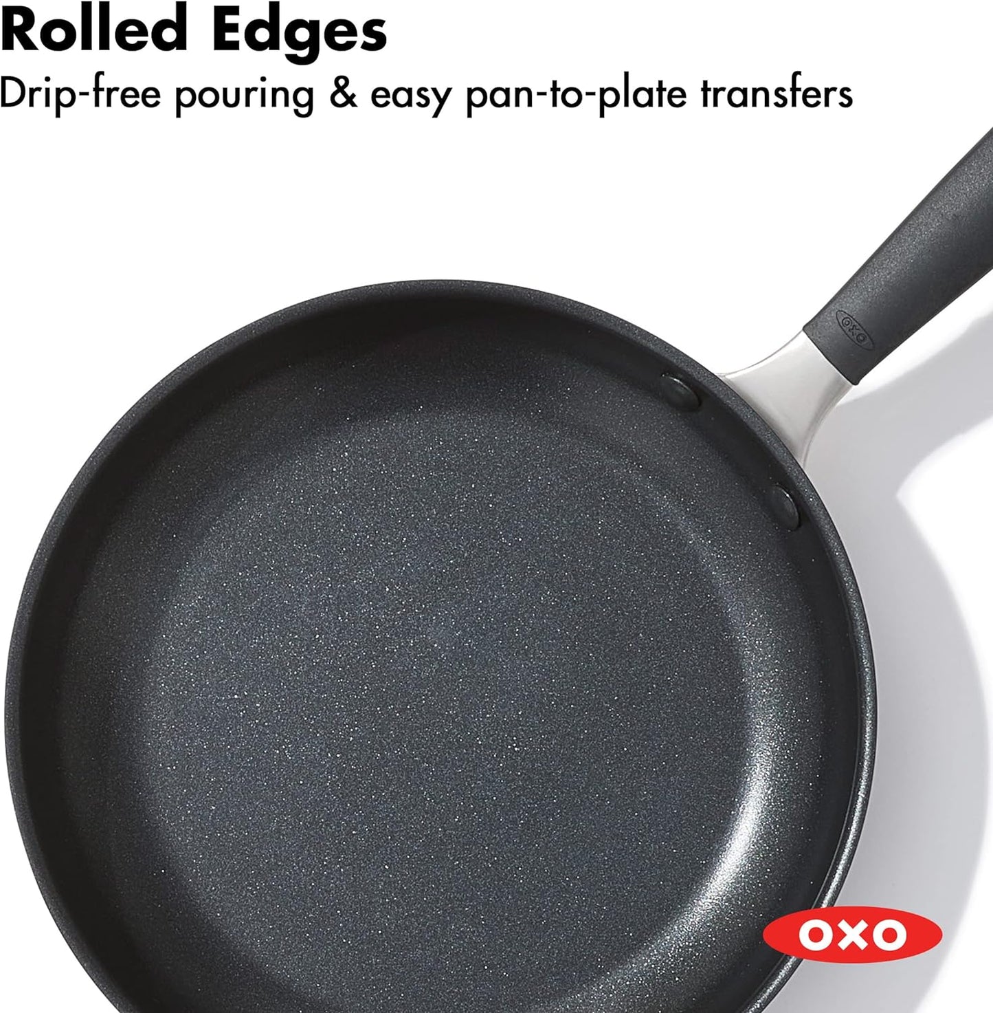 OXO Good Grips 11" Frying Pan Skillet with Lid, 3-Layered German Engineered Nonstick Coating, Stainless Steel Handle with Nonslip Silicone, Black