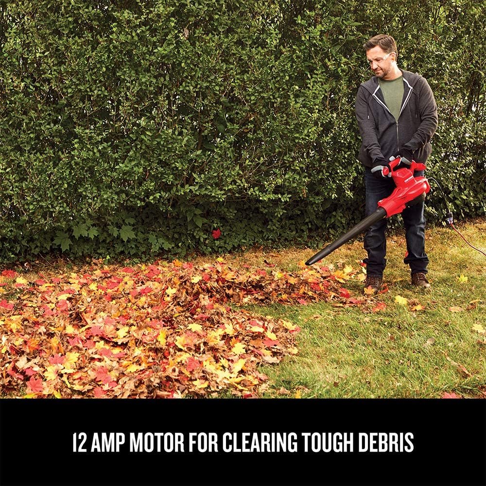 Craftsman 3-in-1 Leaf Blower, Leaf Vacuum and Mulcher, Up to 260 MPH, 12 Amp, Corded Electric (CMEBL7000)