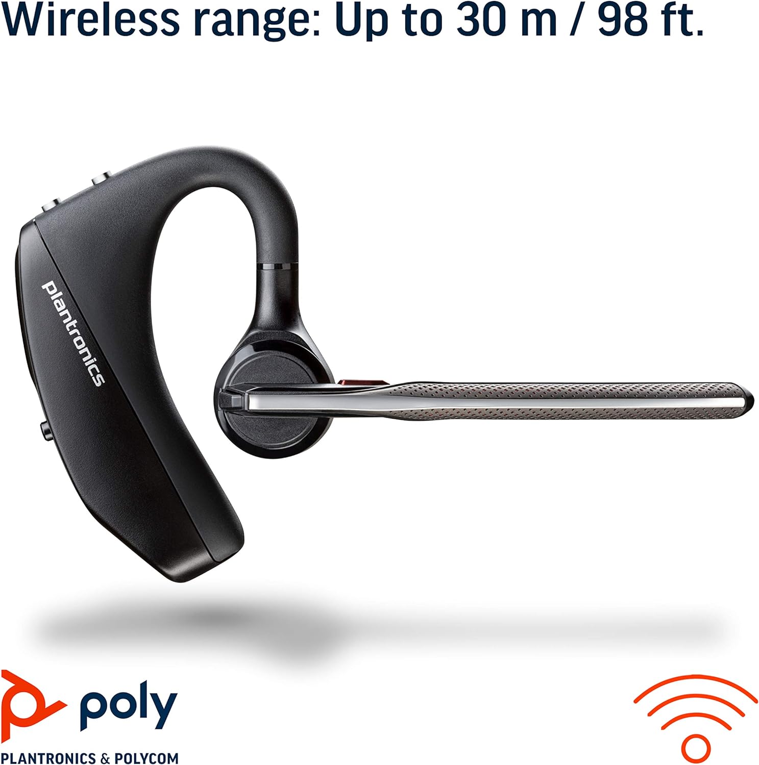 Plantronics - Voyager 5200 UC (Poly) - Bluetooth Single-Ear (Monaural) Headset - USB-A Compatible to connect to your PC and\/or Mac - Works with Teams, Zoom & more - Noise Canceling