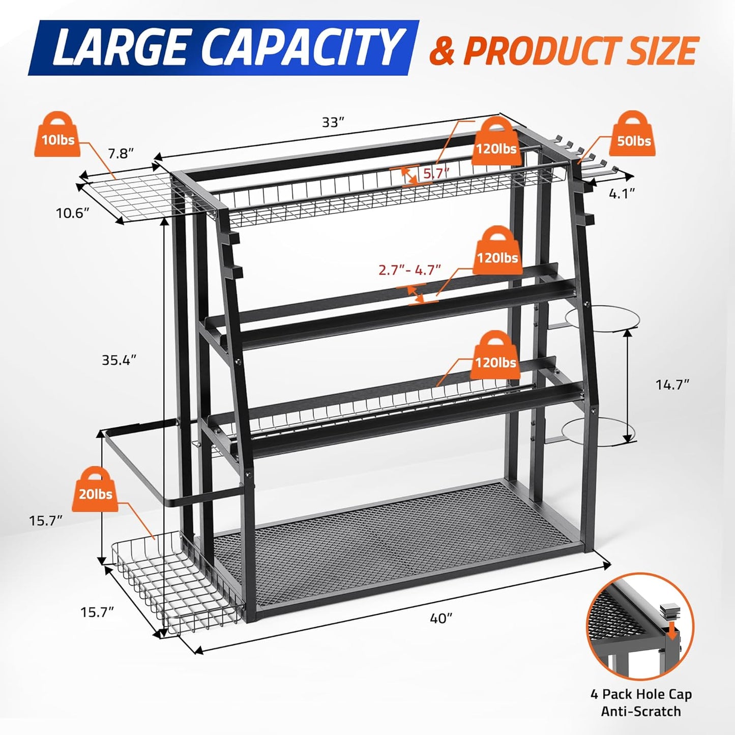 Yes4All Weight Rack for Home Gym 440lbs Capacity, Home Gym Storage Rack for Dumbbells, Yoga Mat, and Balls Holder - All in One Workout Equipment Storage Organizer with Hooks This Is Living