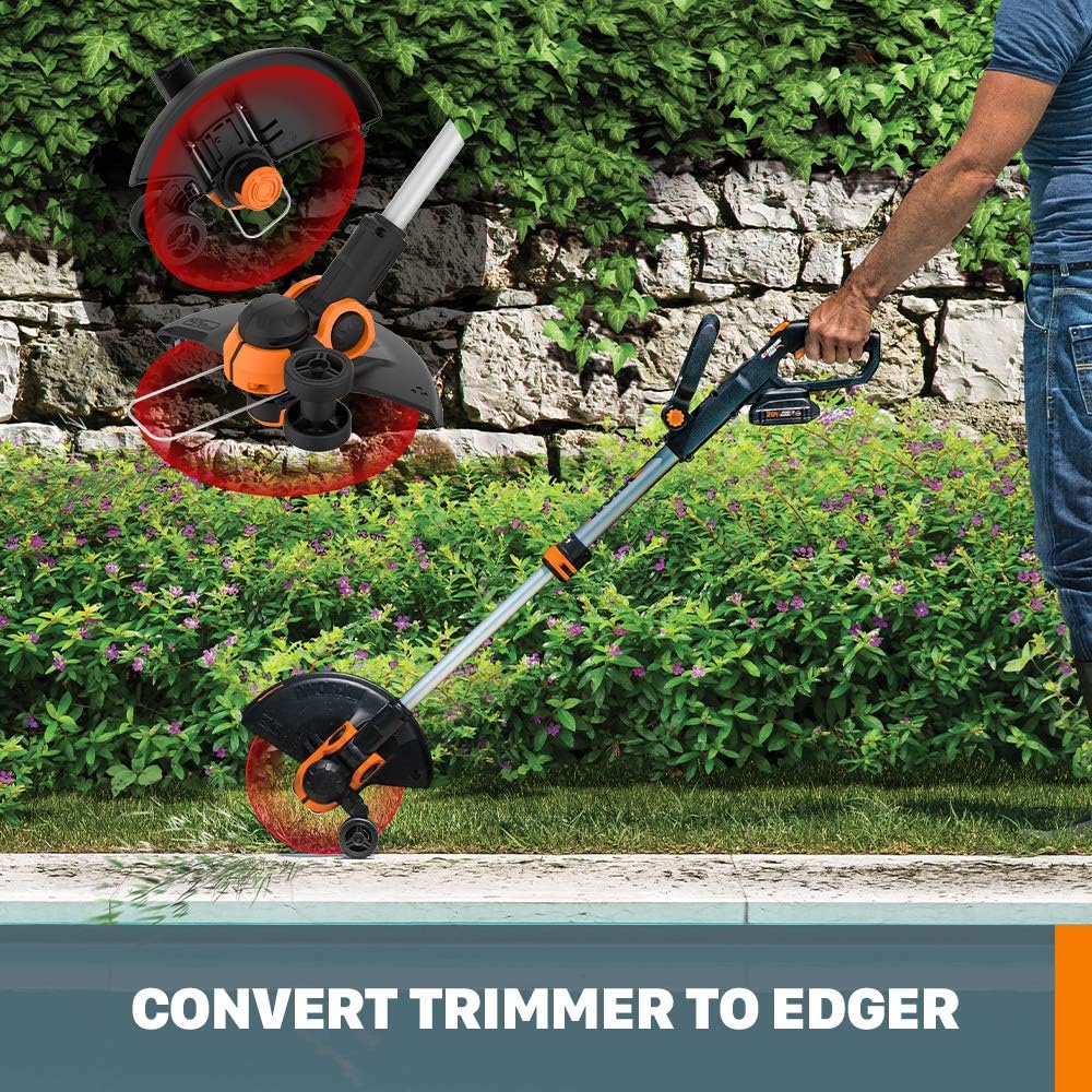 Worx String Trimmer Cordless 3.0 20V PowerShare 12" Edger & Weed Trimmer (Tool Only) WG163.9