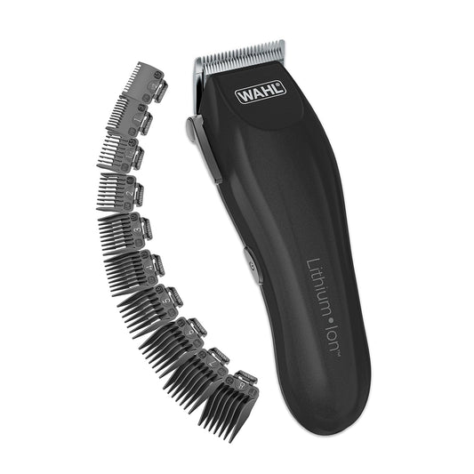 Wahl USA Clipper Lithium-Ion Cordless Haircutting Kit - Rechargeable Grooming and Trimming Kit with 12 Guide Combs for Haircutting and Large Beard Trimming - Model 79608