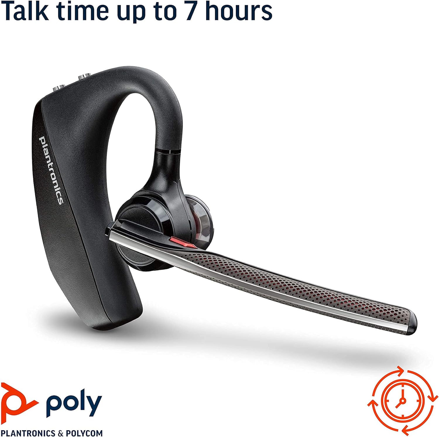Plantronics - Voyager 5200 UC (Poly) - Bluetooth Single-Ear (Monaural) Headset - USB-A Compatible to connect to your PC and\/or Mac - Works with Teams, Zoom & more - Noise Canceling