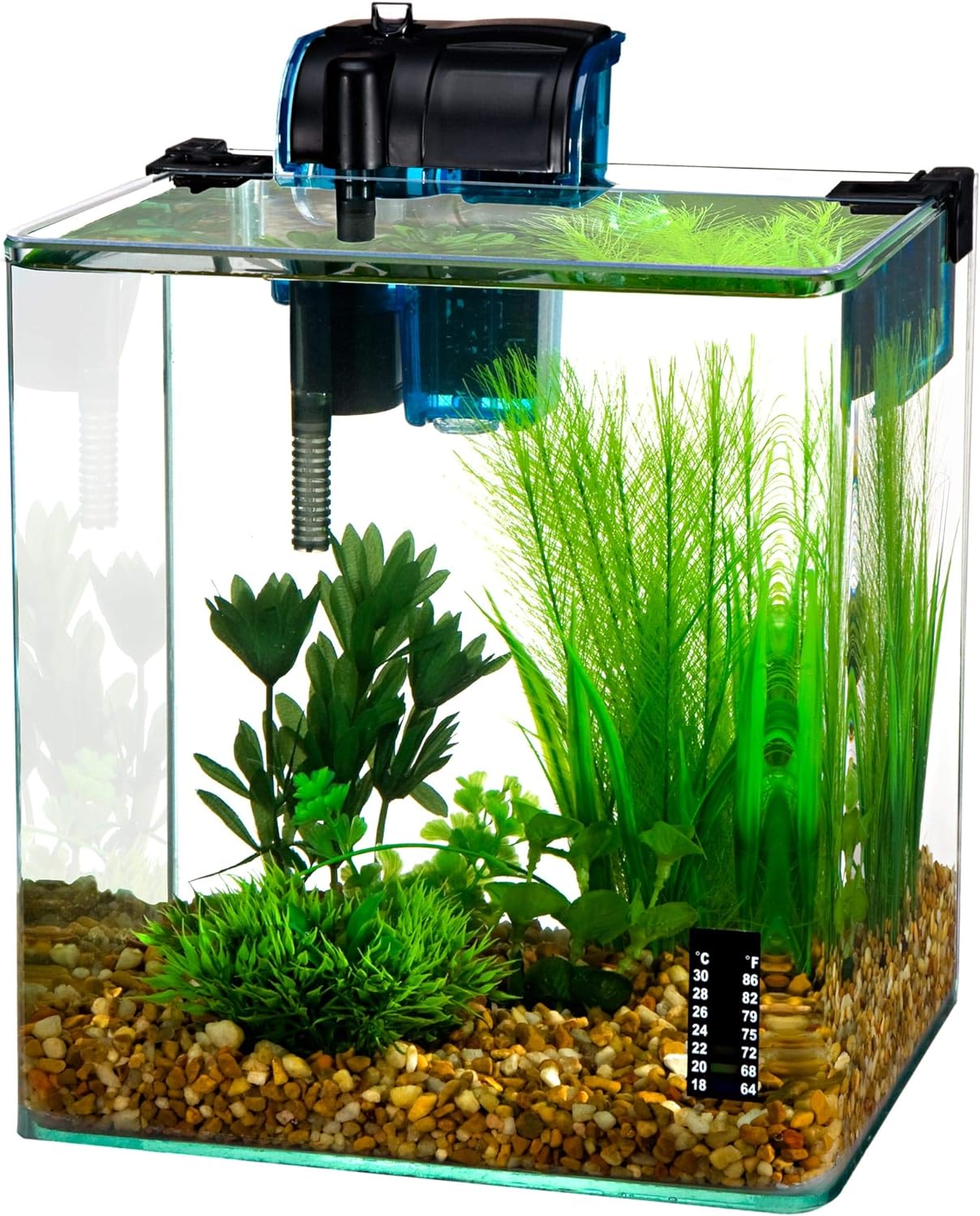 PENN-PLAX Water-World Vertex Desktop Nano Aquarium Kit \u2013 Perfect for Shrimp and Small Fish \u2013 2.7 Gallon Tank