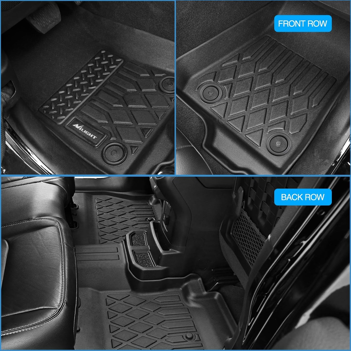 Nilight TPE Floor Mats for Jeep Compass 2017 2018 2019 2020 2021 2022 2023 2024,All Weather Custom Fit Heavy Duty Floor Liners