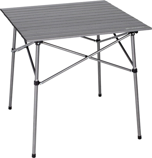 Lippert HD Hybrid Foldable Camp Table with Carry Bag White 27 1/2” x 27 1/2” x 27 1/2" (H x W x D),Hammer Grey