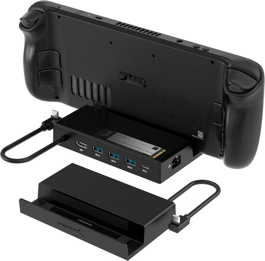 SABRENT Docking Station Compatible with Steam Deck, 7-in-1 Dock with M.2 SSD Slot, HDMI 2.0 4K@60Hz, Gigabit Ethernet, Dual USB-A 3.2 and Single USB 2.0 Ports with 90W USB-C Charging Port