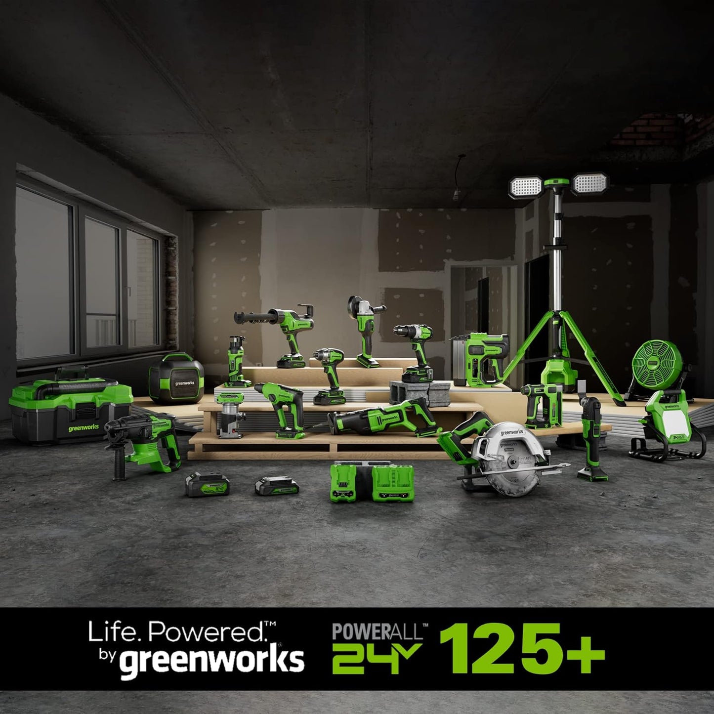 Greenworks 24V 4.0Ah (High Capacity) Lithium-Ion Battery \/ 125+ Compatible Tools