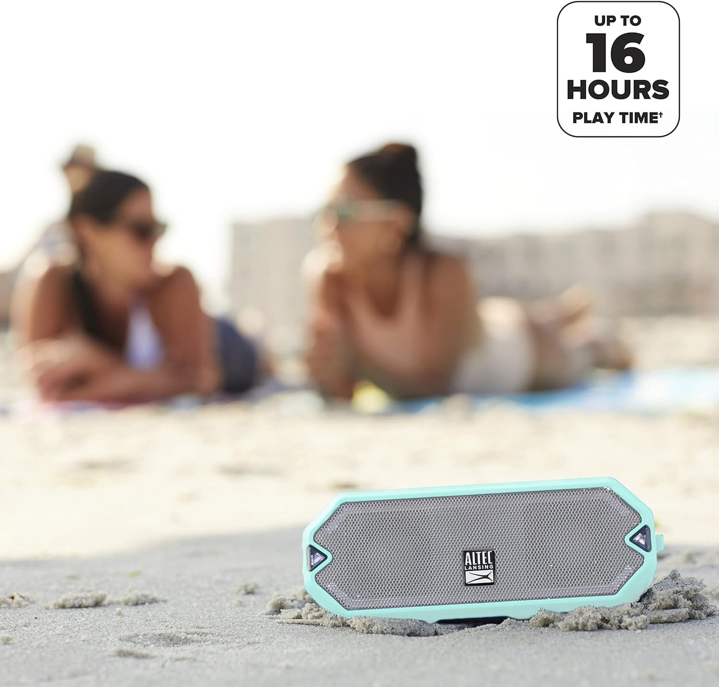 Altec Lansing HydraJolt Wireless Bluetooth Speaker, Waterproof Portable Speakers with Built in Phone Charger and Lights, Everything Proof Outdoor, Shockproof, Snowproof, 16 Hours Playtime