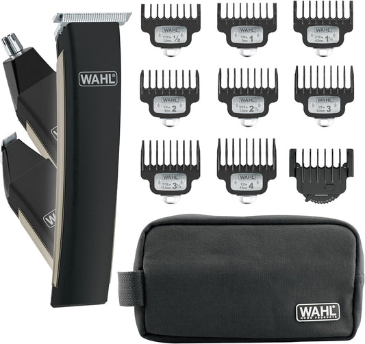 Wahl USA Rechargeable Lithium Ion 2.0 Beard Trimmer for Men - Facial Hair Trimmer with Precision T Blade for Grooming, Detailing Head, Light Touch Ups, Ear Nose & Eyebrow Model 9886-300