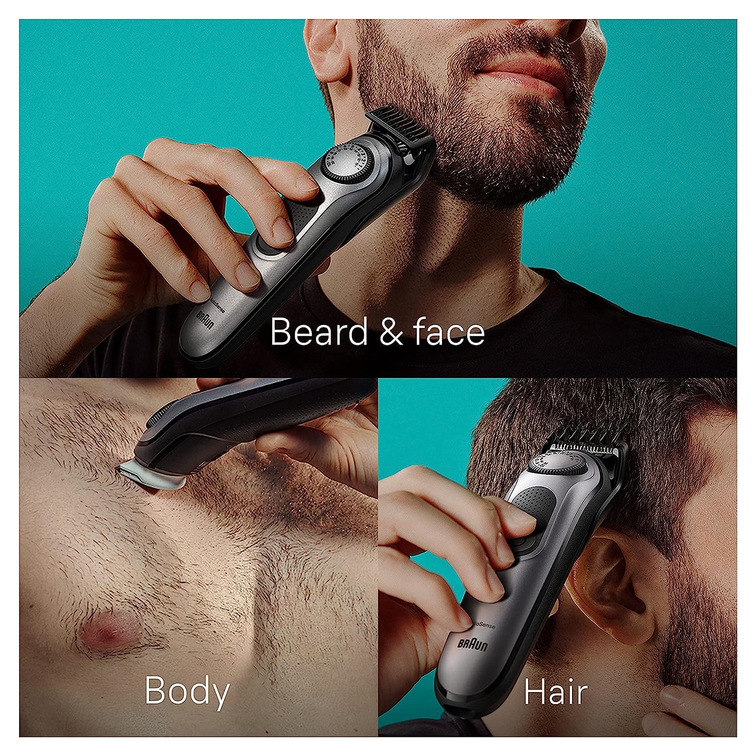 Braun All-in-One Style Kit Series 7 7440, 12-in-1 Trimmer for Men with Beard Trimmer, Body Trimmer for Manscaping, Hair Clippers & More, Braun\u2019s Sharpest Blade, 40 Length Settings, Waterproof