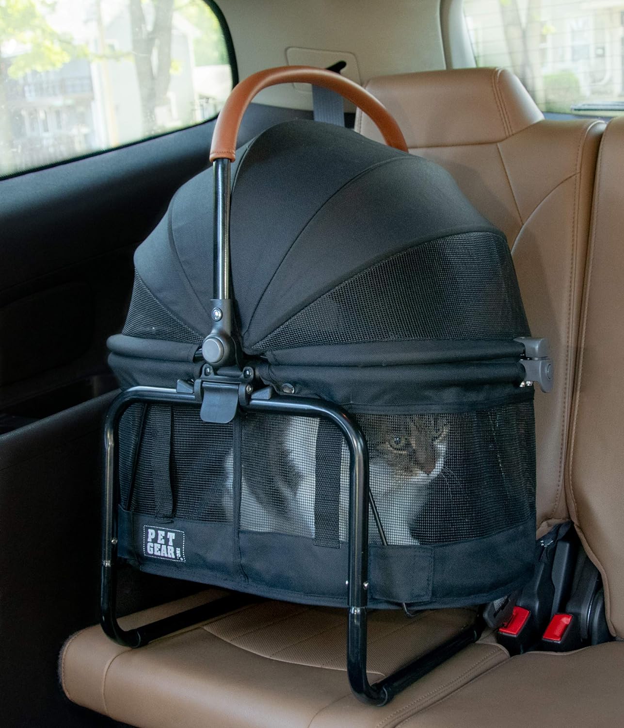 Pet Gear View 360 Pet Carrier & Car Seat with Booster Seat Frame for Small Dogs & Cats, Mesh Ventilation, Push Button Entry, No Tools Required, 4 Colors